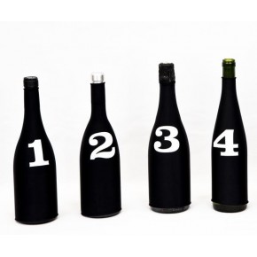 Pack 4 fundas con números para botellas de vino