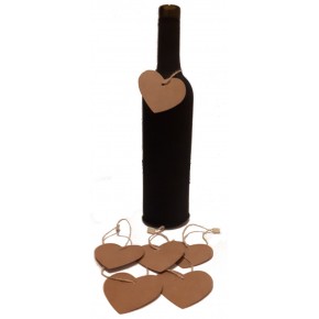 Pack de 6 Etiquetas kraft modelo corazón