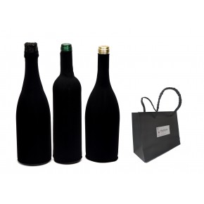 Pack 3 fundas negras para botellas de vino