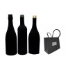 Pack 3 fundas negras para botellas de vino